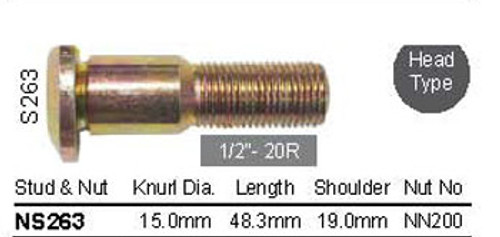 Wheel Stud 1/2" x 48.3mm - osc - WS13-S263