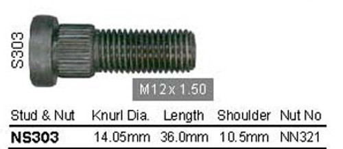 Wheel Stud M12 x 36mm - osc - WS14-S303