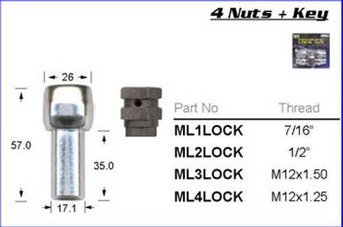 M12 x 1.25 Chrome Lock Nut - osc - WN36-ML1LOCK