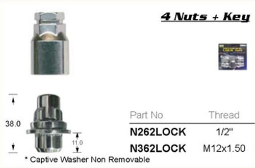 M12 x 1.50 Chrome Lock Nut - osc - WN36-N362LOC M12 x 1.50 Chrome Lock Nut - osc - WN36-N362LOC