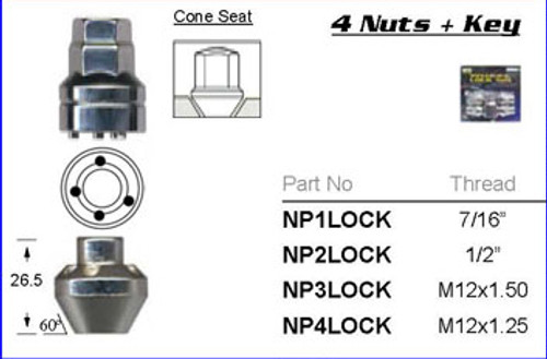 M12 x 1.50 Chrome Lock Nut - osc - WN36-NP3LOCK