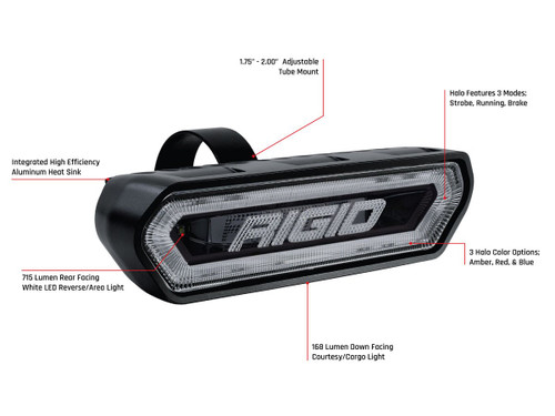 Rigid Chase テールライト レッドラングラー　ジムニーリジットチェイス RIGID INDUSTRIES - Chase Rear Facing LED Light: Safety Light for