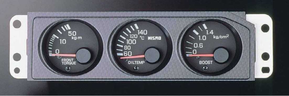 Nismo Triple Sub Meter - Black - BCNR33 Nissan Skyline GT-R