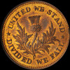 NGC MS64 1861 Civil War Token Thistle / DRUGS, DRY GOODS etc. Fuld-450/471 a United We Stand