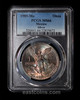 PCGS MS66 1985 Mo Mexico 1 Silver Onza, toned both sides