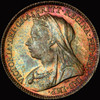 MS64 1898 Great Britain 6 Pence Rainbow Toning