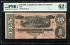 PMG 62 1864 Confederate States of America $10 T-68 Unc.