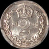 PCGS PL64 1895 Great Britain Queen Victoria Silver 2 Pence