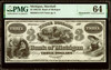 PMG Choice Uncirculated 64 1862 Marshall, Michigan - Bank of Michigan $3