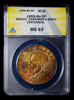 ANACS MS63 1959-Mo Mexico CARRANZA CENTENNIAL Silver 5 Peso Gorgeous Toning !!