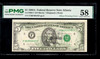 PMG 58 1988A Small Size Partial Offset Printing of Back to Front, Ink Stamps $5
