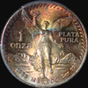 PCGS MS66 1982 Mo Mexico 1 Silver Onza, rainbow toned!