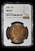 NGC MS64+ 1887 Silver Morgan Dollar - Beautiful toning both side!!