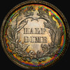 PCGS PR63 1868 H10C Liberty Seated Silver Half Dime Monster Toning! Mintage 600!