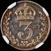 NCG PF63 1887 Great Britain Jubilee Head Silver Proof 3D 3 Pence