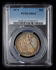 PCGS MS61 1876 Seated Liberty Silver Half Dollar nicely toned both side!!