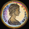 PCGS SP66 1971 Canada British Columbia Silver Dollar Rainbow Toned!