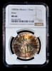 NGC MS66 1985 Mo Mexico 1 Onza Libertad 0.999 Silver End Roll TONER