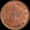 MS65 1863 Staudinger's 116 Broadway New York Copper PE F-630BS-2a