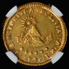 NGC MS62 1842PTS LR Bolivia Gold 1/2 Scudo - Ex Eliasberg Collection