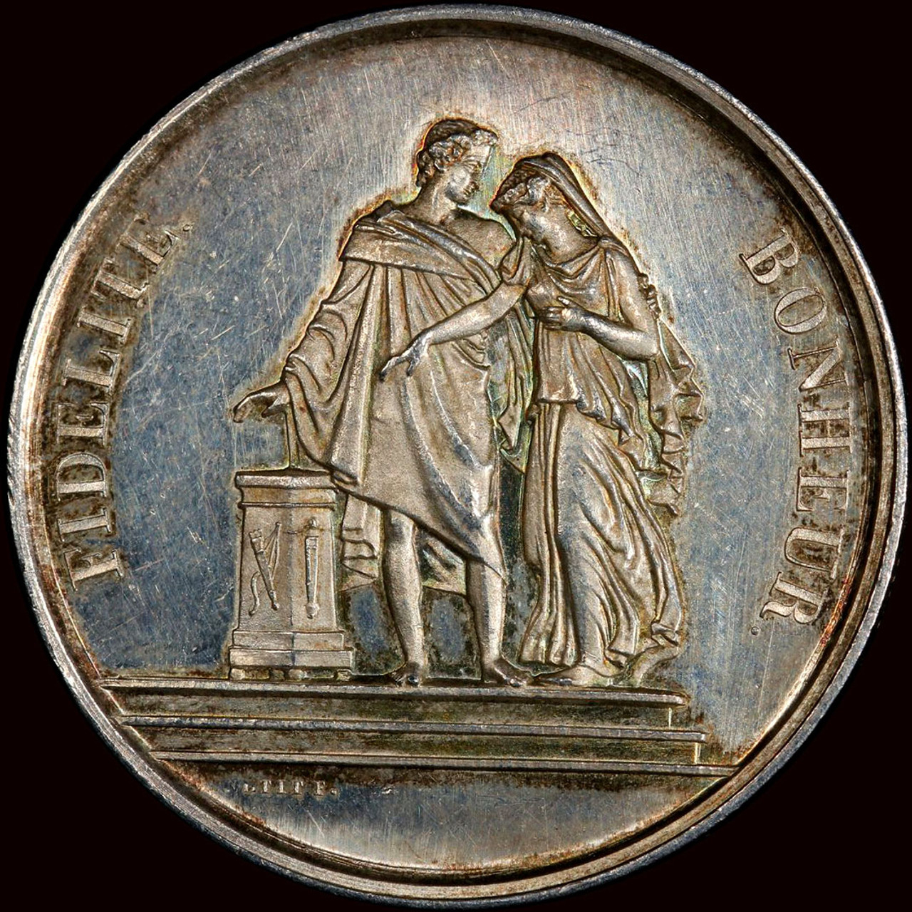 SP61 1883 France Medaille de Marriage Leon S. & Alice M ...