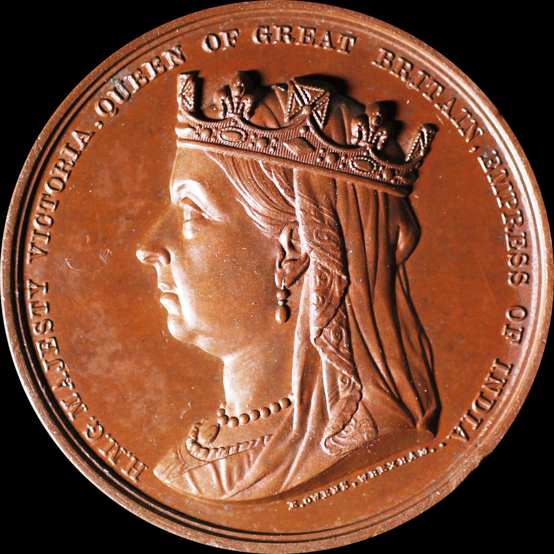 PCGS SP64 1889 Visit of Queen Victoria to North Wales Medal only 1
