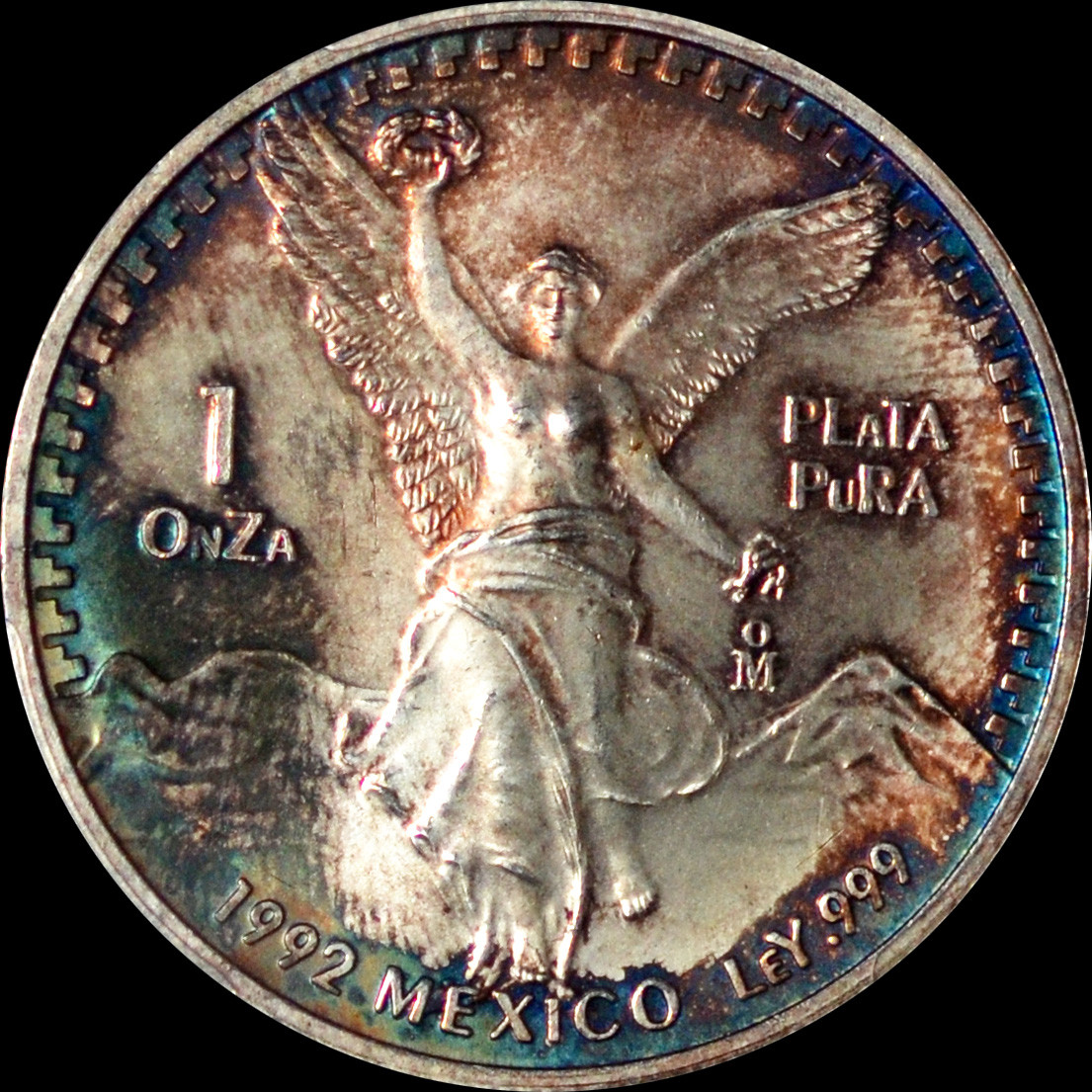 PCGS MS66 1992 Mo Mexico Silver Libertad Onza - Monster Toner!!!