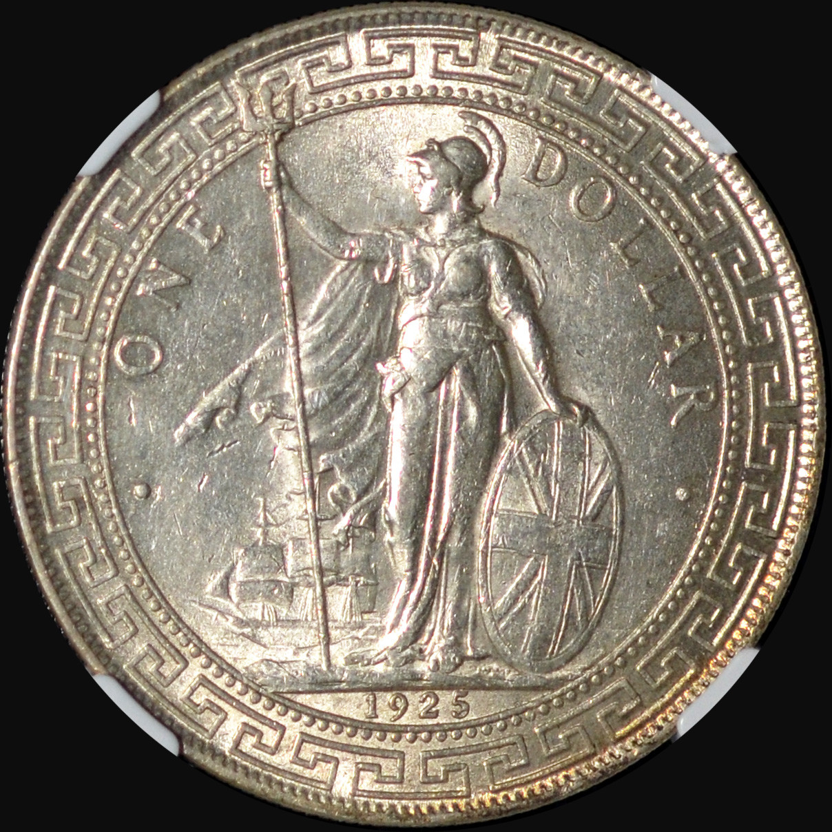 NGC MS62 1925 Great Britain George V Silver Trade Dollar - Better