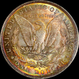 PCGS MS64 1884-O Morgan Dollar - nice rainbow toning!!!