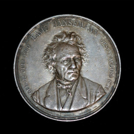 1851 Prussia Berlin David Hansemann loyal service Silver Medal 76 Grams, 56mm