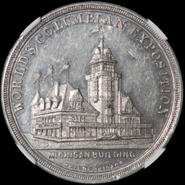 NGC MS61 1893 Columbian Exposition Chicago Michigan Dollar So-Called Dollar
