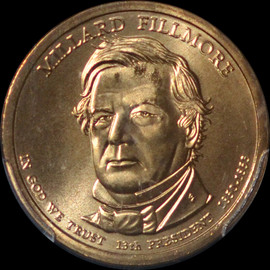 PCGS SP68 2010-D SATIN FINISH MILLARD FILLMORE DOLLAR, POS. A