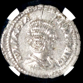 NGC MS 4/5 - 4/5 Roman Imperial: Julia Domna (AD 193-217). AR denarius 20mm, 3.34g