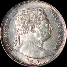 PCGS MS62 1817 GREAT BRITAIN George III Silver Halfcrown S-3788; ESC-2090