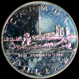 CANADA 1834-1984 TORONTO CENTENNIAL 50% Silver Proof Dollar SM2115