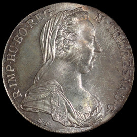 Copy of CHOICE BU UNC 1780 Austria Maria Theresa Thaler Silver Restrike Coin ASW 0.751  SM2155