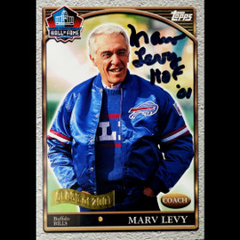 PSA Cert 2001 Topps Hall Of Fame Marv Levy signed Autographs Rare Buffalo Bills