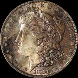 PCGS MS65 1881-S Silver Morgan Dollar - toner!