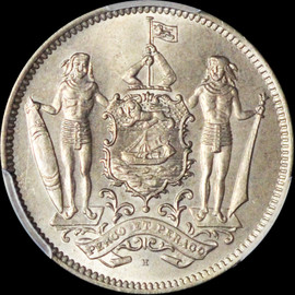 PCGS MS65 1928 H British North Borneo 5 Cents, Heaton Mint