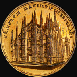 PCGS SP63 1860 Milan Cathedral Gilt Medal