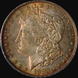 PCGS MS65 1883 O Morgan Silver Dollar - beatiful toning both side!