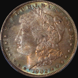 PCGS MS65 1902 P Silver Morgan Dollar - amazing toning both side!!!