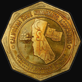 PCGS MS65 1974 CSNA SF Bicentennial Brass Medal - Error - should read Centennial
