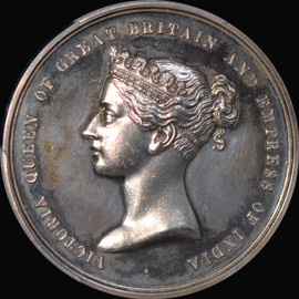 PCGS SP62 1896 Queen Victoria Bombay Art Society Silver Medal Only 1 graded Top pop!