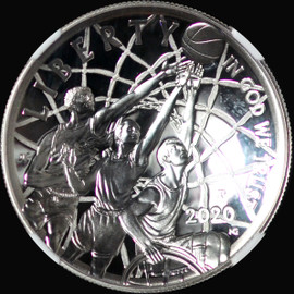 NGC PF70 Ultra Cameo 2020-P Basketball Hall of Fame Commemorative
