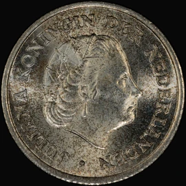 PCGS MS65 1954 Netherlands Antilles Silver 1/10 Gulden Silver  – Top Pop
