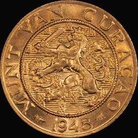 PCGS MS65 RD 1948 Curaçao 2 1/2 Cents Gem Uncirculated Red Copper Coin