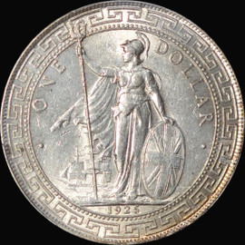 PCGS MS62 1925 Great Britain George V Silver Trade Dollar - Better Date!