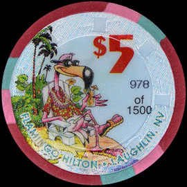 Limited edition 1997 FLAMINGO HILTON $5 Casino Chip Laughlin Nevada