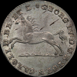 MS65 1820-MC Germany BRUNSWICK-WOLFENBUTTEL: Georg IV  Silver 1/12 thaler - Single Finest
